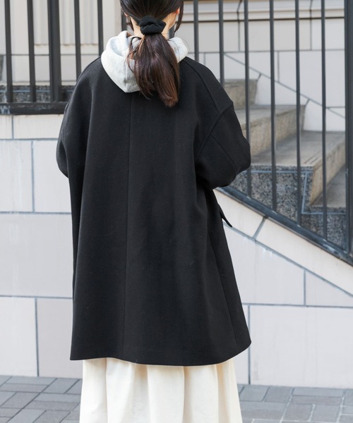 FORK&SPOON（フォークアンドスプーン）の「FORK&SPOON　ノーカラーコート（その他アウター・レディース・ネイビー/ブラック/カーキ・1）」の16枚目の写真