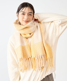 ollun マフラー イエロー ollun マフラー イエロー ロングマフラー イエローandグレーの