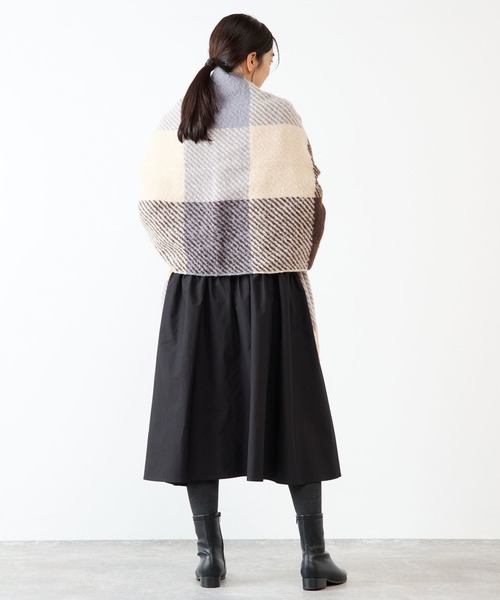 MELROSE claire(メルローズ クレール)の「【ふんわりループヤーンチェックストール】(マフラー・レディース・ライトブルー/イエロー・FREE)」の13枚目の写真