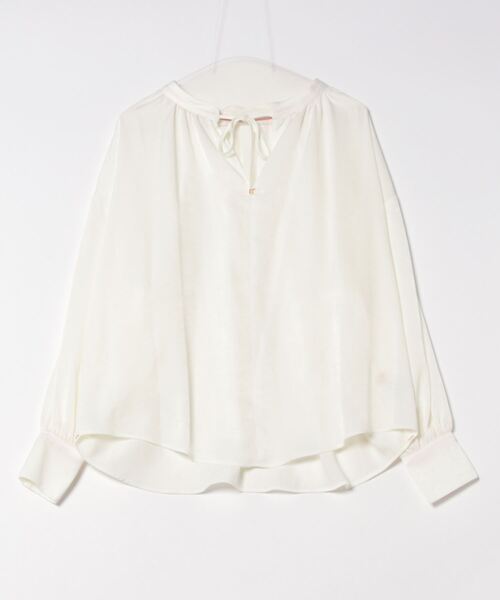 Q（キュー）の「2wayボリューム袖ブラウス（シャツ/ブラウス・レディース・ネイビー/ホワイト・MEDIUM）」の10枚目の写真