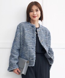 ノーカラー ツイードジャケット 青 楽天市場】【お買い物マラソン最大60%OFFクーポン配布