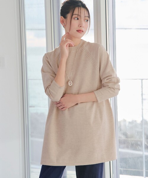 ミドルリブニットチュニック（ニット/セーター）｜Tiaclasse（ティアクラッセ）