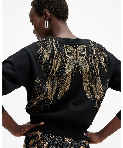 ALLSAINTS(オールセインツ)の「SEPARO EMBELLISHED WING SWEATSHIRT | SEPARO 刺繍 ウィング スウェットシャツ(スウェット・レディース・ブラック・S/M/XS/L)」の5枚目の写真