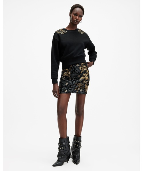 ALLSAINTS(オールセインツ)の「SEPARO EMBELLISHED WING SWEATSHIRT | SEPARO 刺繍 ウィング スウェットシャツ(スウェット・レディース・ブラック・S/M/XS/L)」の7枚目の写真