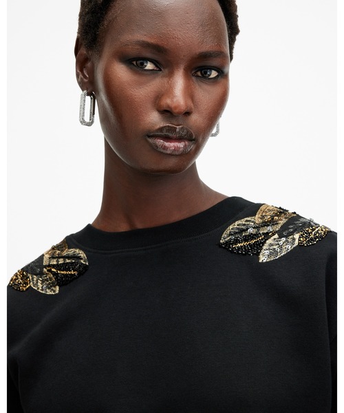 ALLSAINTS(オールセインツ)の「SEPARO EMBELLISHED WING SWEATSHIRT | SEPARO 刺繍 ウィング スウェットシャツ(スウェット・レディース・ブラック・S/M/XS/L)」の3枚目の写真