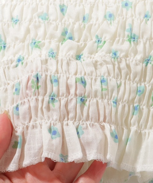 Lace Ladies（レースレディース）の「カラフル フラワー シャーリング カップ付き キャミソール（キャミソール・レディース・ブルー/イエロー/グリーン/ピンク・FREE）」の12枚目の写真