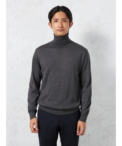 制電＆抗ピリング】天竺 タートルネック セーター 無地 リッケン