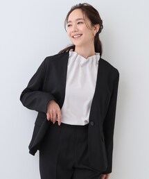 DRESKIP | 【S-LL/セットアップ可/通勤/セレモニー】ノーカラージャケット(ノーカラージャケット)