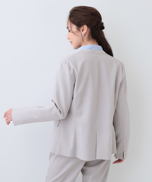 DRESKIP（ドレスキップ）の「【S-LL/セットアップ可/通勤/セレモニー】ノーカラージャケット（ノーカラージャケット・レディース・ベージュ/グレー/ブラック・04/03/02/01）」の5枚目の写真