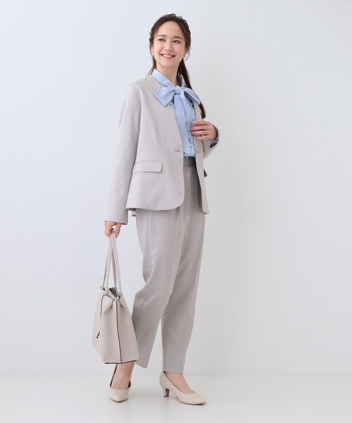 DRESKIP（ドレスキップ）の「【S-LL/セットアップ可/通勤/セレモニー】ノーカラージャケット（ノーカラージャケット・レディース・ベージュ/グレー/ブラック・04/03/02/01）」の6枚目の写真