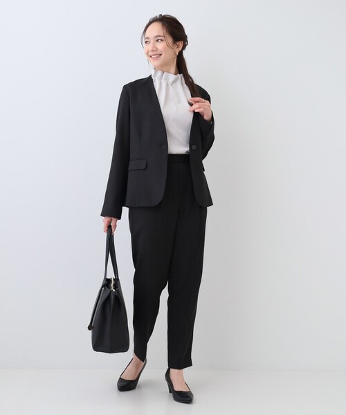 DRESKIP（ドレスキップ）の「【S-LL/セットアップ可/通勤/セレモニー】ノーカラージャケット（ノーカラージャケット・レディース・ベージュ/グレー/ブラック・04/03/02/01）」の10枚目の写真