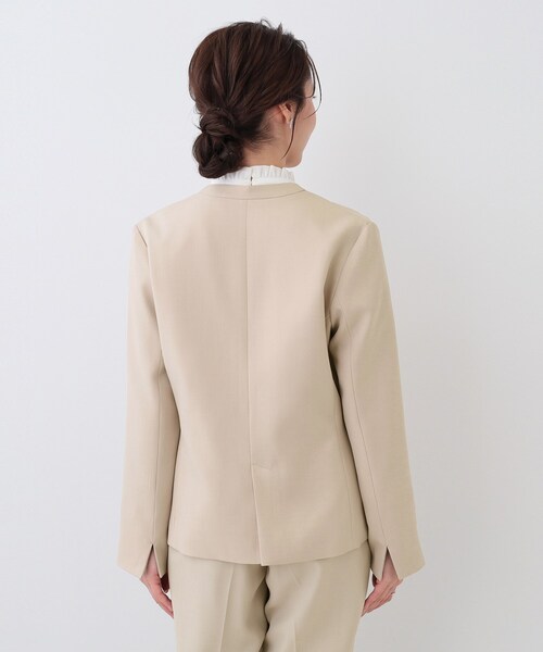 DRESKIP（ドレスキップ）の「【S-LL/セットアップ可/通勤/セレモニー】ノーカラージャケット（ノーカラージャケット・レディース・ベージュ/グレー/ブラック・04/03/02/01）」の18枚目の写真