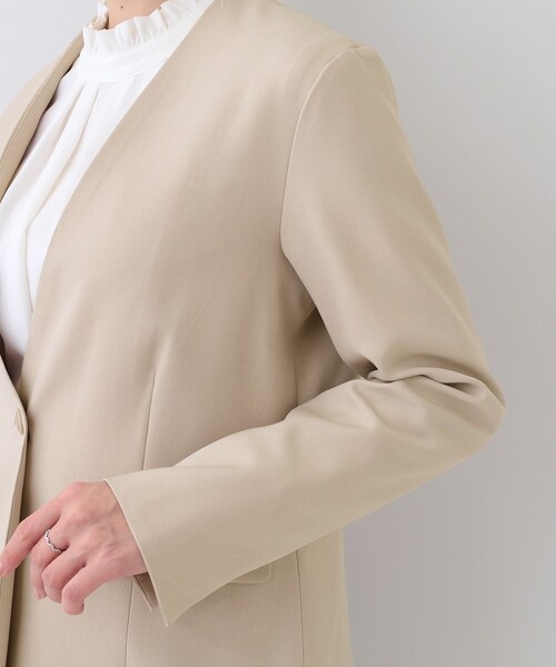 DRESKIP（ドレスキップ）の「【S-LL/セットアップ可/通勤/セレモニー】ノーカラージャケット（ノーカラージャケット・レディース・ベージュ/グレー/ブラック・04/03/02/01）」の20枚目の写真