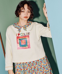 I LOVE COLOR コットン裏毛プルオーバーカットソー