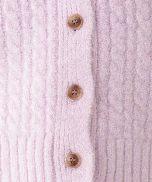 Afternoon Tea（アフタヌーンティー）の「ケーブルニットVネックカーディガン（カーディガン/ボレロ・レディース・ライトベージュ/ライトパープル/ブルー・MEDIUM）」の10枚目の写真