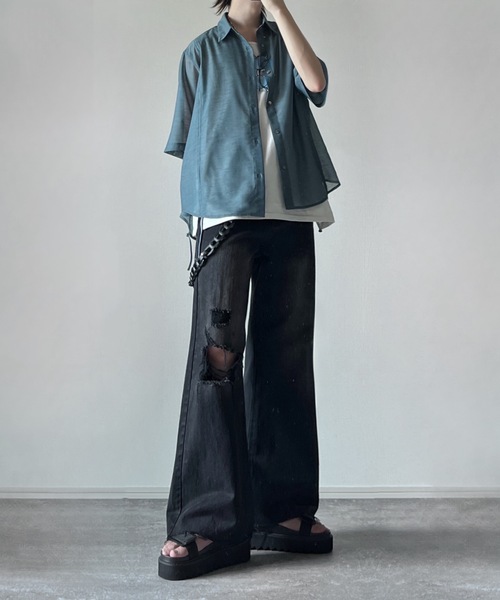 3way mesh/cotton combination layered tank top(2枚セット) / 3