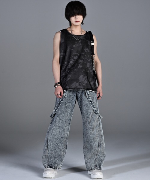 3way mesh/cotton combination layered tank top(2枚セット) / 3ウェイ