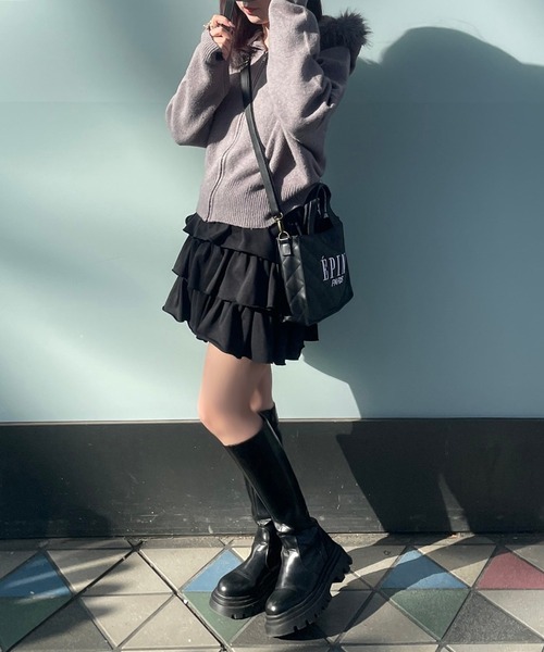 apres jour（アプレジュール）の「スウェットフリル３段スカート【ZOZOTOWN限定アイテム】（スカート・レディース・ブラック/グレー・フリー/X-LARGE）」の12枚目の写真
