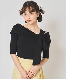 31 Sons de mode - ジェイミー♡ 今期★新品タグ付き アンゴラ混リブボリュームスリーブニット 毛玉CLEARニット》リブクルーネックプルオーバー《金ボタン