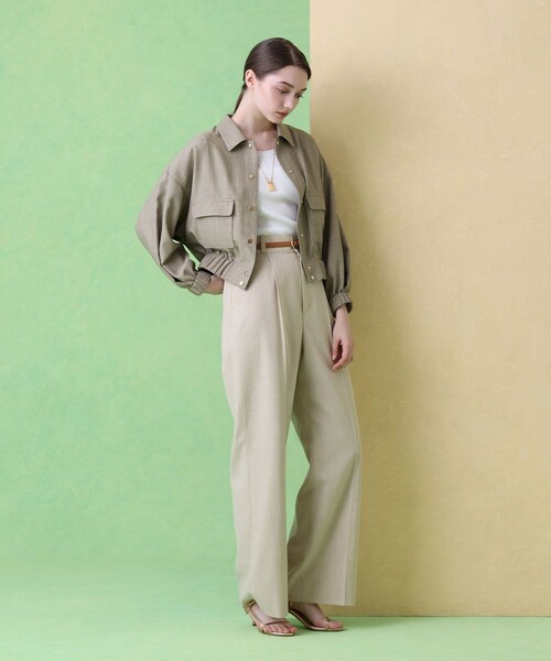 ANAYI（アナイ）の「リネンライクワイドパンツ（その他パンツ・レディース・ベージュ/ネイビー/グリーン・36/38/34）」の6枚目の写真