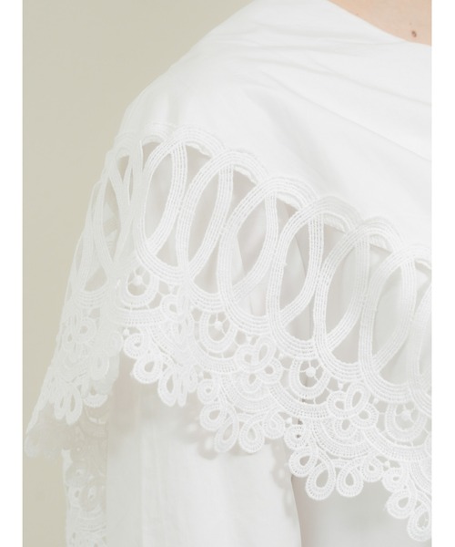 DOLLUPOOPS(ドールアップウップス)の「レーススカーフカラートップス(シャツ/ブラウス・レディース・ブラック/オフホワイト・38)」の12枚目の写真