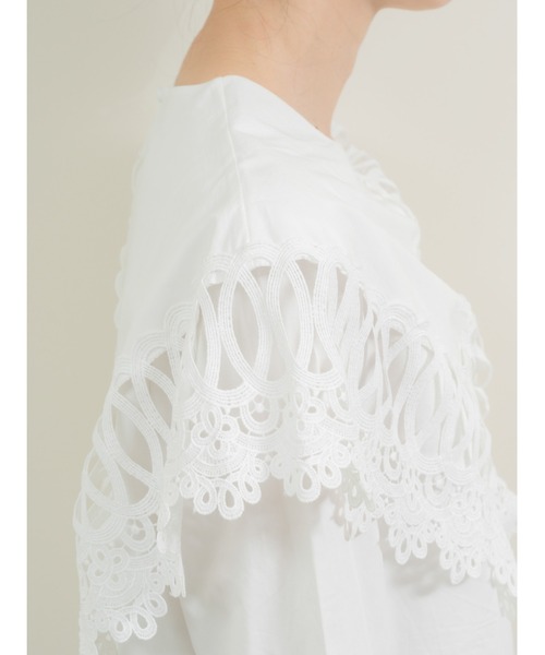 DOLLUPOOPS(ドールアップウップス)の「レーススカーフカラートップス(シャツ/ブラウス・レディース・ブラック/オフホワイト・38)」の17枚目の写真