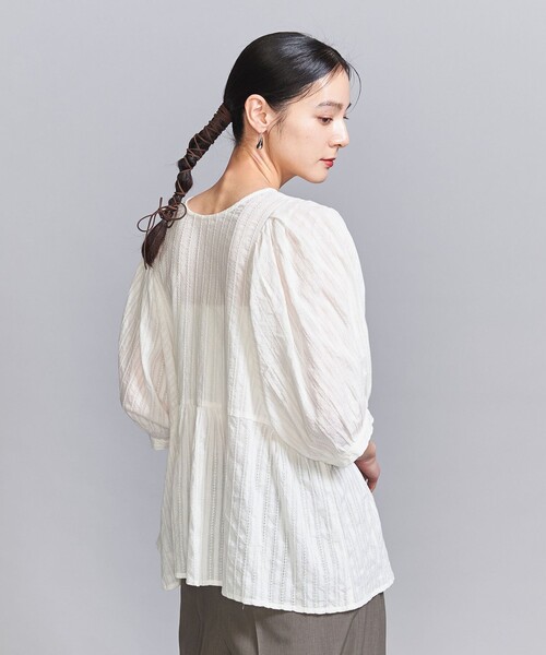 BEAUTY&YOUTH UNITED ARROWS（ビューティーアンドユースユナイテッドアローズ）の「【WEB限定】コットンドビー リボンブラウス -2WAY/ウォッシャブル-（シャツ/ブラウス・レディース・ブラック/ホワイト/ロイヤルブルー・FREE）」の9枚目の写真