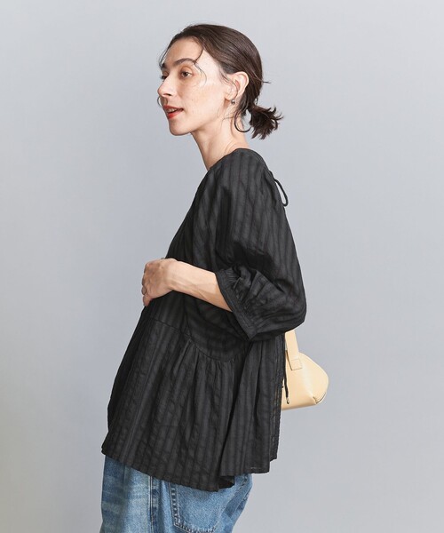 BEAUTY&YOUTH UNITED ARROWS（ビューティーアンドユースユナイテッドアローズ）の「【WEB限定】コットンドビー リボンブラウス -2WAY/ウォッシャブル-（シャツ/ブラウス・レディース・ブラック/ホワイト/ロイヤルブルー・FREE）」の12枚目の写真