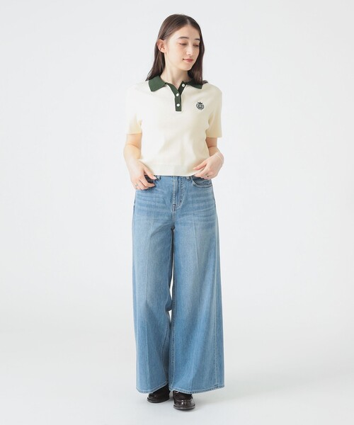 極美品 Brumbies ブランビーズ 刺繍 ポロシャツ ゲームシャツ 25SS 新作｜一部店舗限定】WOMEN ESSENTIALピケポロシャツ