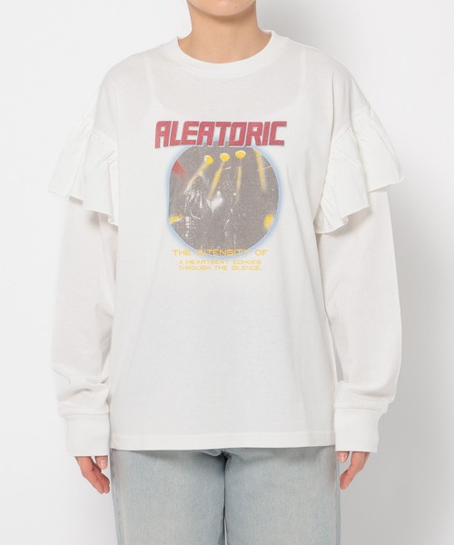 LOWRYS FARM（ローリーズファーム）の「フリルバンドＴＬＳ　 308680（Tシャツ/カットソー・レディース・グレー/オフホワイト・FREE）」の6枚目の写真