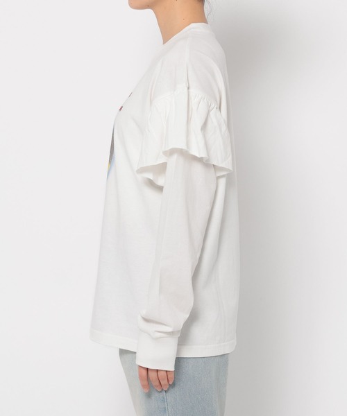 LOWRYS FARM（ローリーズファーム）の「フリルバンドＴＬＳ　 308680（Tシャツ/カットソー・レディース・グレー/オフホワイト・FREE）」の7枚目の写真