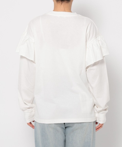 LOWRYS FARM（ローリーズファーム）の「フリルバンドＴＬＳ　 308680（Tシャツ/カットソー・レディース・グレー/オフホワイト・FREE）」の8枚目の写真