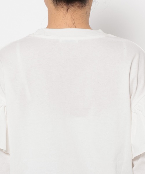 LOWRYS FARM（ローリーズファーム）の「フリルバンドＴＬＳ　 308680（Tシャツ/カットソー・レディース・グレー/オフホワイト・FREE）」の3枚目の写真