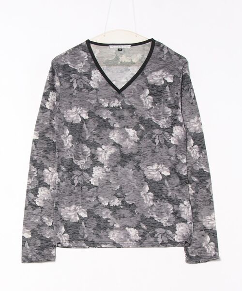 B.I.D.(ビーアイディー)の「《Growth by Grail》フラワープリントVネックL/S(Tシャツ/カットソー・メンズ・レッド/ブルー/ブラック・LARGE/MEDIUM)」の7枚目の写真