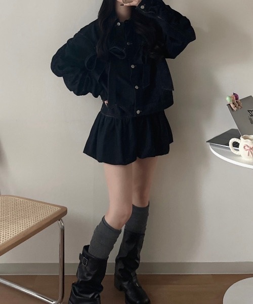 セール】バルーンデニムスカート セットアップ可能（デニムスカート