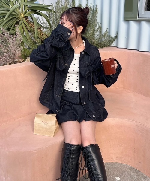 萌 デニム バルーンスカート バルーンデニムスカート スカート レディース ボトムス 送料無料