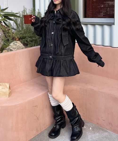 バルーンデニムスカート セットアップ可能（デニムスカート）｜nemne