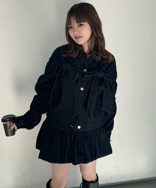 バルーンデニムスカート セットアップ可能（デニムスカート）｜nemne