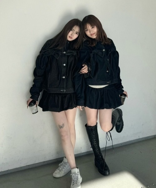 バルーンデニムスカート セットアップ可能（デニムスカート）｜nemne