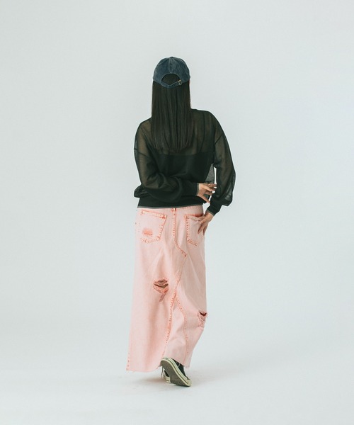 ROSE BUD（ローズバッド）の「SHEER V CARDIGAN（カーディガン/ボレロ・レディース・ブラック/グリーン・ONE SIZE）」の8枚目の写真