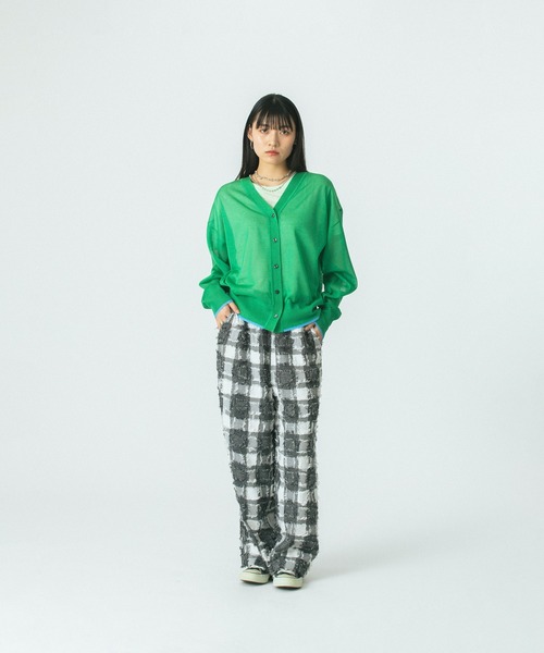 ROSE BUD（ローズバッド）の「SHEER V CARDIGAN（カーディガン/ボレロ・レディース・ブラック/グリーン・ONE SIZE）」の10枚目の写真