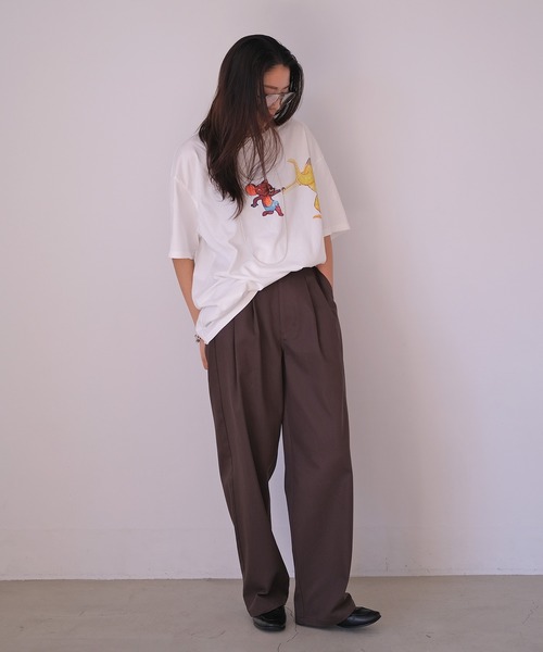 AKTE（アクテ）の「トム＆ジェリーTシャツ（Tシャツ/カットソー・レディース・ホワイト/ブラック・FREE）」の9枚目の写真