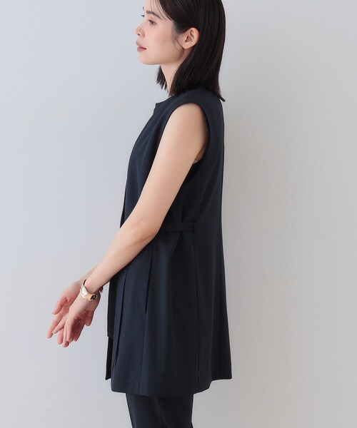 INDIVI(インディヴィ)の「【こなれSETUP】リネンライクジレジャケット(ベスト・レディース・チャコール/ネイビー/アイボリー系2/ライトグレー系3/ナチュラル・38/34/13/05/15 /03)」の11枚目の写真