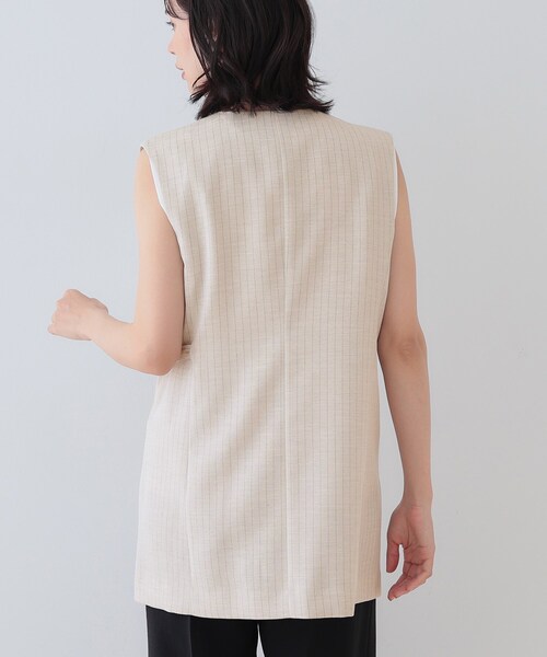 INDIVI(インディヴィ)の「【こなれSETUP】リネンライクジレジャケット(ベスト・レディース・チャコール/ネイビー/アイボリー系2/ライトグレー系3/ナチュラル・38/34/13/05/15 /03)」の16枚目の写真