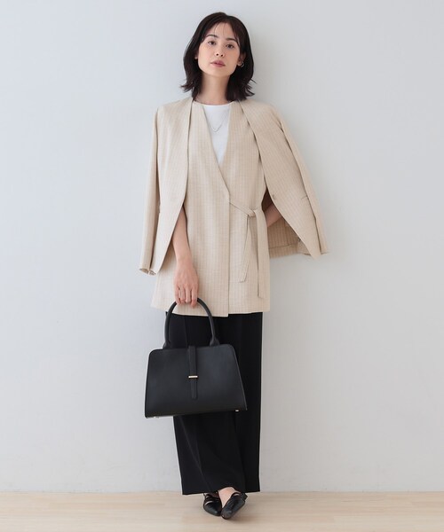 INDIVI(インディヴィ)の「【こなれSETUP】リネンライクジレジャケット(ベスト・レディース・チャコール/ネイビー/アイボリー系2/ライトグレー系3/ナチュラル・38/34/13/05/15 /03)」の19枚目の写真