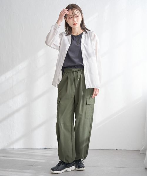 ikka（イッカ）の「リップストップカーゴパンツ（カーゴパンツ・レディース・ダークベージュ/ネイビー/オリーブ・L/M/S）」の14枚目の写真