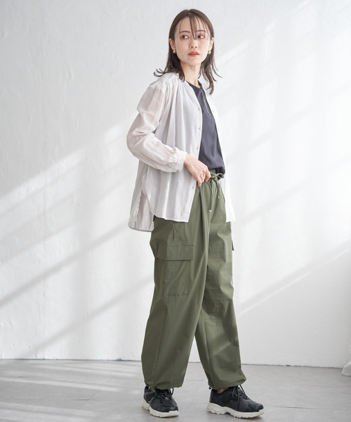 ikka（イッカ）の「リップストップカーゴパンツ（カーゴパンツ・レディース・ダークベージュ/ネイビー/オリーブ・L/M/S）」の15枚目の写真