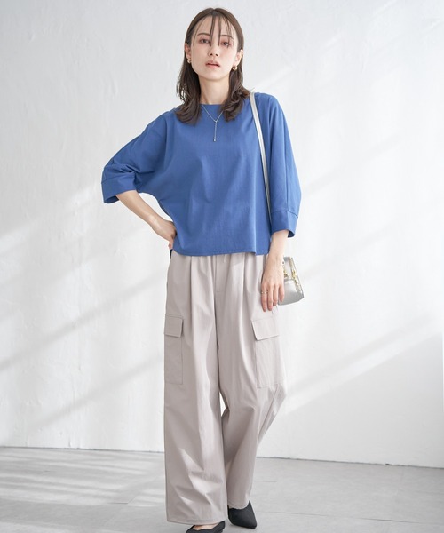 ikka（イッカ）の「リップストップカーゴパンツ（カーゴパンツ・レディース・ダークベージュ/ネイビー/オリーブ・L/M/S）」の6枚目の写真