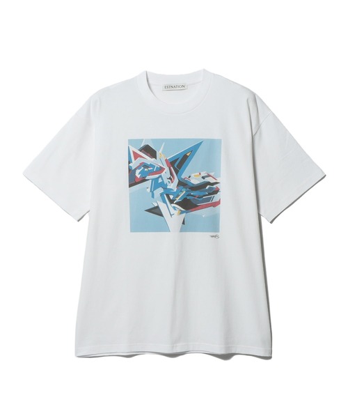ESTNATION（エストネーション）の「ESTNATION / DELTA プリントショートスリーブTシャツ（Tシャツ/カットソー・メンズ・ホワイト/ブラック/アイボリー・MEDIUM/LARGE/SMALL/X-LARGE）」の7枚目の写真