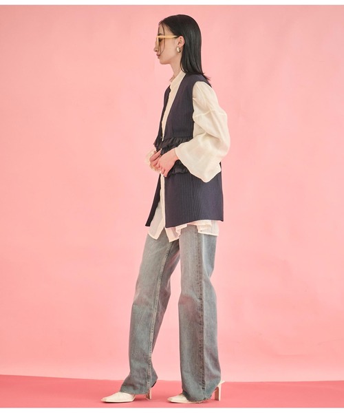 Settimissimo（セッティミッシモ）の「フロント ティアード フリル デザイン ジレ（ベスト・レディース・ブラック/ネイビー・FREE）」の18枚目の写真